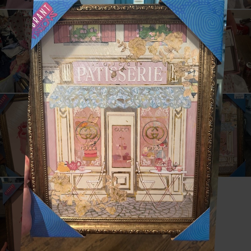 Gucci Patisserie Picture Frame with Gold and Pink Accents
